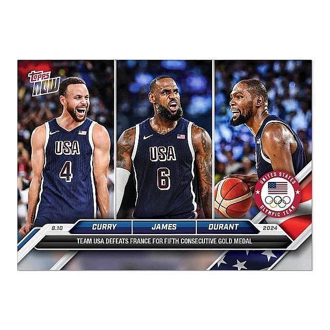 2024 TOPPS NOW Card 26 Olympic Games 奧運美國男籃 金牌 Curry Lebron James Durant