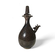 中国 骨董品 瓶 定窑 黑釉瓶 陶芸 古美術。 博古珍藏》宋．磁州窯黑釉油滴龍首淨瓶．早期收藏．老件文物．花瓶瓷器