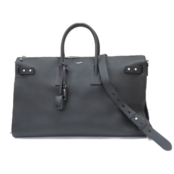 SAINT LAURENT YSL 聖羅蘭 黑色 牛皮 Sac De Jour 48h 旅行袋 兩用包 【二手名牌BRAND OFF】