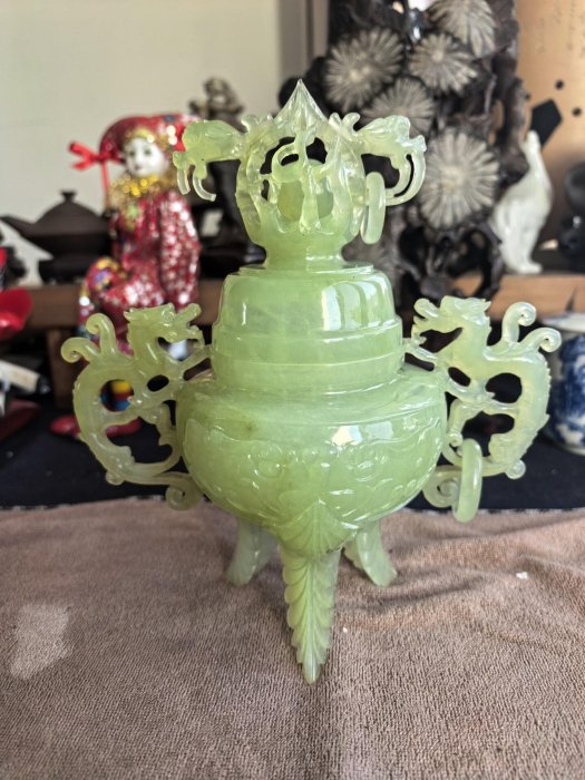 中国翡翠　軟玉　岫玉　香炉　彫刻 中国翡翠 軟玉 岫玉 香炉 彫刻 【公式通販】
