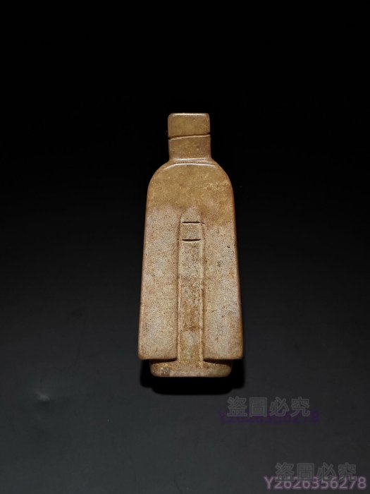 和田玉古玉漢代 古玉【漢代玉翁仲】 和田玉局部灰皮鈣化原始坨痕清晰三寶之一可佩戴