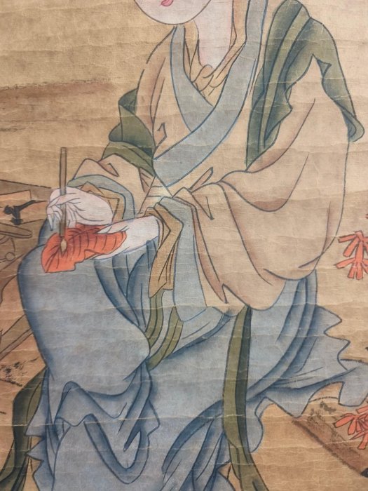 中国 美人画 唐寅 仕女図 三尺中堂掛け軸／表装済み 唐寅 仕女図 掛軸 三尺中堂 中国美術 人物画 美人画 インテリア - メルカリ