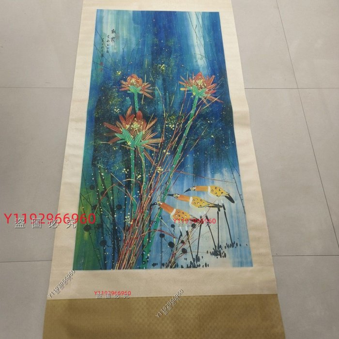 黃永玉，花鳥畫四尺立軸，畫芯尺寸136Ⅹ66 舊藏古董古玩二手【大開門