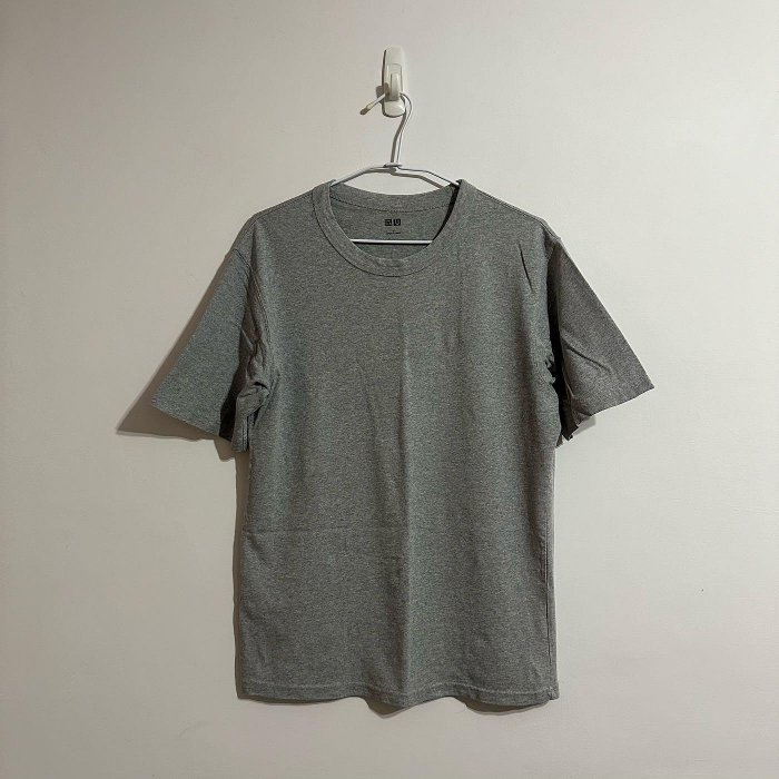 UNIQLO  男女適穿 U 圓領T恤 短袖 L 灰