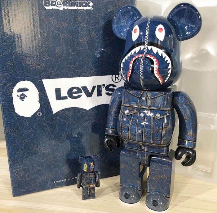 潮流本舖》現貨秒發BAPE X LEVI'S X Be@rbrick LEVIS 庫柏力克熊100