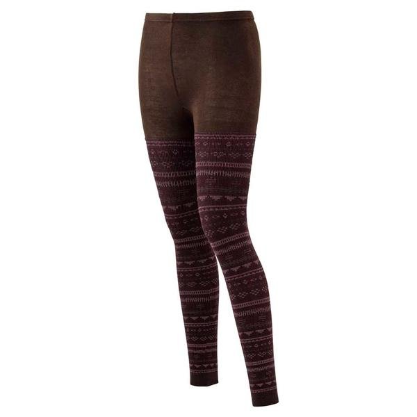 [好也戶外]mont-bell 女 JACQUARD TIGHTS圖騰內搭褲 慄紅 NO.1107294MR