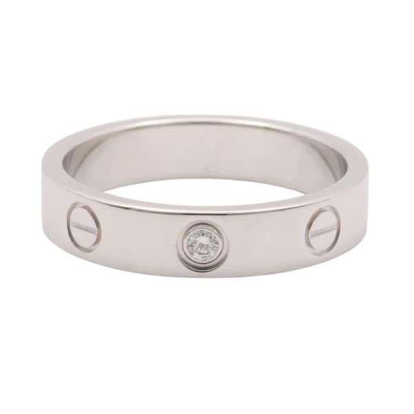 Cartier 卡地亞 Mini Love Ring 戒指 51 單鑽 18K白金 B4050500 【二手名牌BRAND OFF】