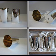 勇福堂》】日本銀杯組－尚美堂款【純銀茶（酒）杯6客】共箱－重90公克