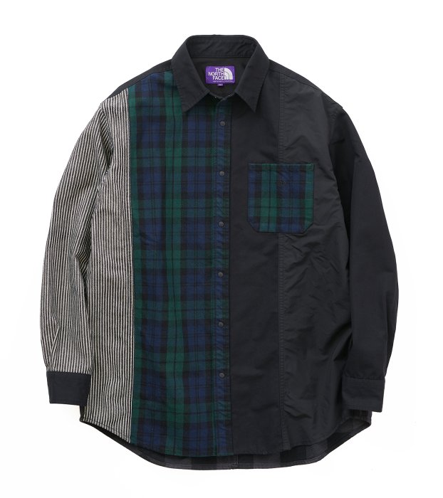 THE NORTH FACE PURPLE LABEL Plaid Patchwork Shirt 日本紫標