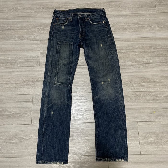 Levi's levis 08501-0459 W29 L32 直筒刷紋破壞貼布牛仔褲 504 505 501