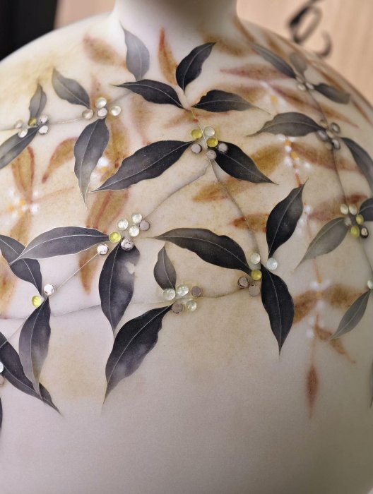 田村幸夫昭和時期七寶花瓶銅胎無線七寶藝術品口徑6.2cm 高度25cm 胴徑