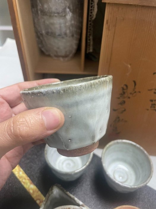 嚴選日本萩燒七代兼田三左衛門側把壺，天寵山