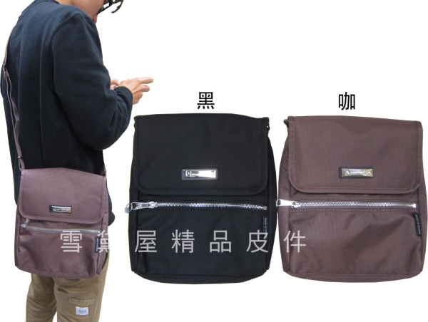 ~雪黛屋~Caution 肩側背扁包設計小容量台灣製造高單數防水尼龍布1680D耐磨損承重ACB181