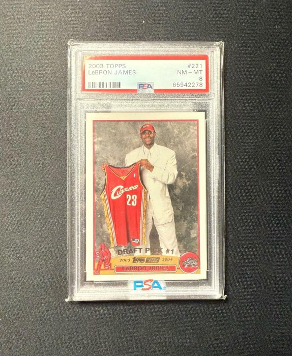 2003 Topps LeBron James rc psa 8