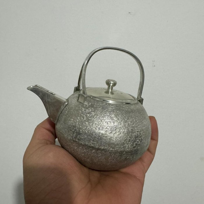 日本錫壺本錫錫半造酒壺挑子泡茶壺展示品下架未使用容量約400cc 品相