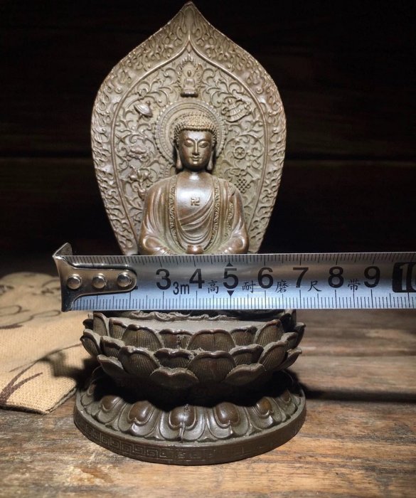嚴選閒置古董銅佛像，尺寸：70×70mm，重320g，具普度眾生意涵，收藏