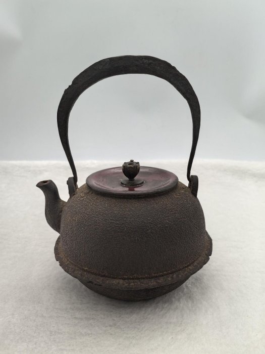彩文堂】煎茶道具 葫蘆紋鉄瓶 鉄壺 龍文堂造 重1.72kg