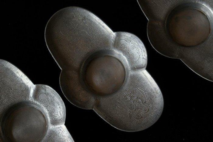 張興錫茶托老錫茶托一套五客刻工| Yahoo拍賣
