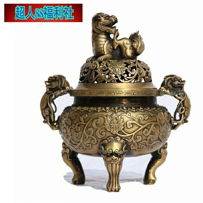 狻猊純銅香爐三足香爐龍生九子佛座獅子開運擺飾延禧薰香爐如懿檀