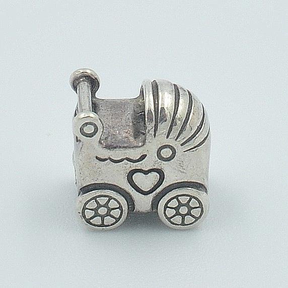 (二手品) P38 PANDORA 潘朵拉 串飾 925銀 歐式嬰兒車造型