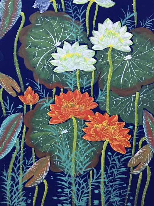 張大千 花卉画 掛け軸 中堂 金銭蓮 中国画 表装済 サイズ：70×173cm 張大千 荷花図 掛軸 四尺中堂 蓮花図 花鳥画 宣紙 中国美術 - メルカリ