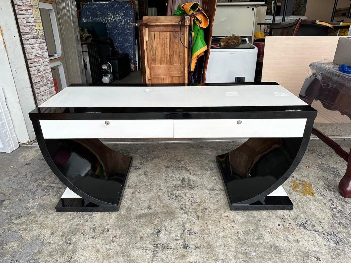 香榭二手家具*黑白色亮面漆6尺 造型櫃台桌-櫃檯-吧檯-吧台-櫃檯桌-櫃台-收銀台-收銀桌-接待桌-吧檯桌-2手櫃檯