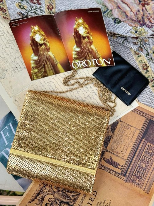 Oroton金屬網片鎖子甲手袋中古包 1938s，古老的奢飾