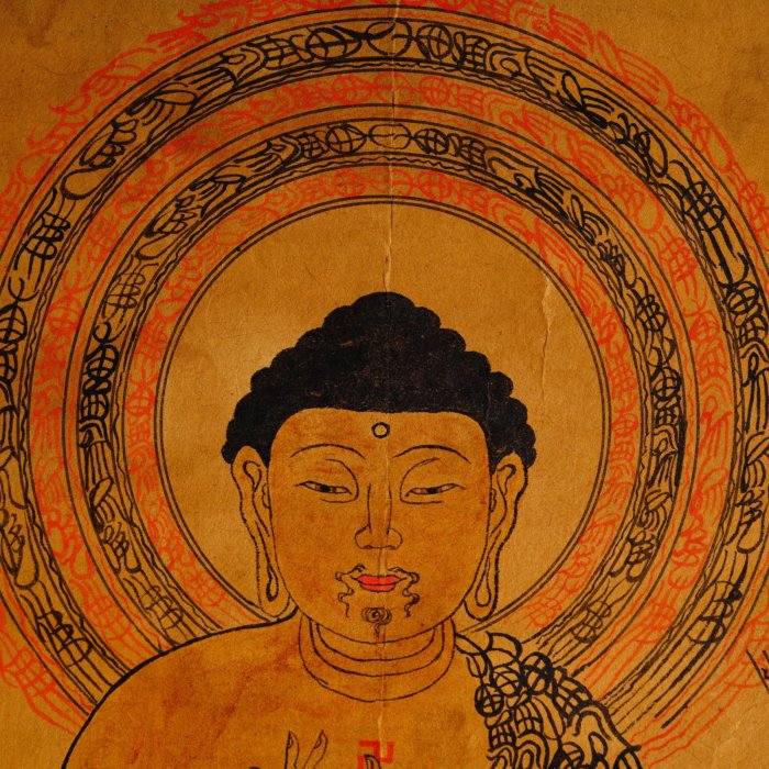 8/10結標江戶明治古佛畫淨土宗高僧単誉称瑞手繪阿彌陀佛今現說法圖