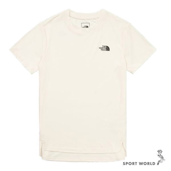 The North Face 北面 短袖上衣 女裝 排汗 速乾 米白【運動世界】NF0A8DFJQLI