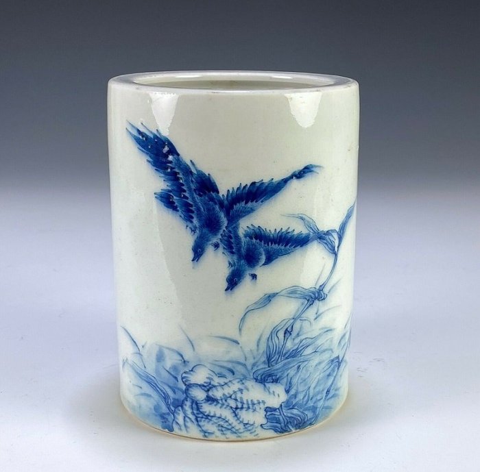 【最終価格】中国骨董　花鳥文時代筆筒　漆芸 中国骨董 花鳥文時代筆筒 漆芸 最終価格】中国骨董 花鳥文時代筆筒 漆芸