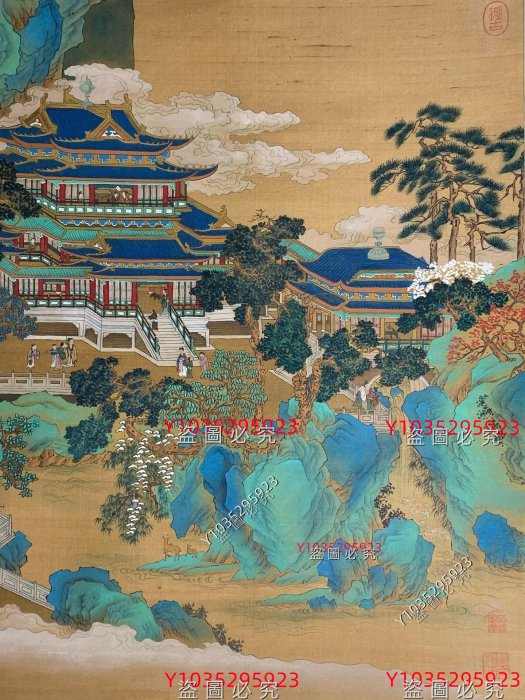 仇英（1505-1552），仙山樓閣圖，明代畫家，與沈周、文徵明、唐寅并稱