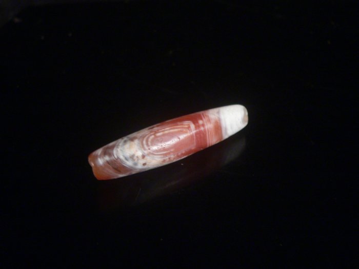 古玩軒~南紅瑪瑙天珠~尺寸約~42x10mm~ccc56