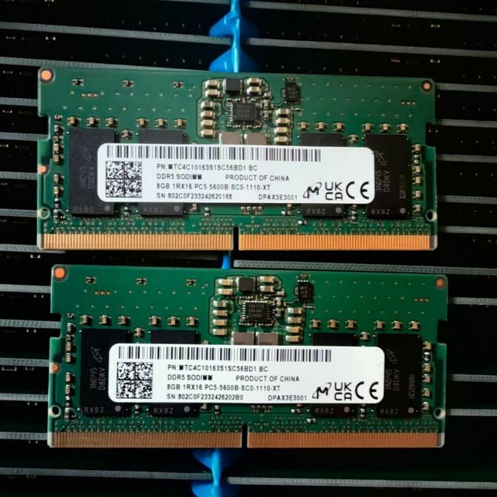鎂光/MT 8G 1RX16 PC5-5600B-SC0 筆記本內存MTC4C10163S1SC56BG1