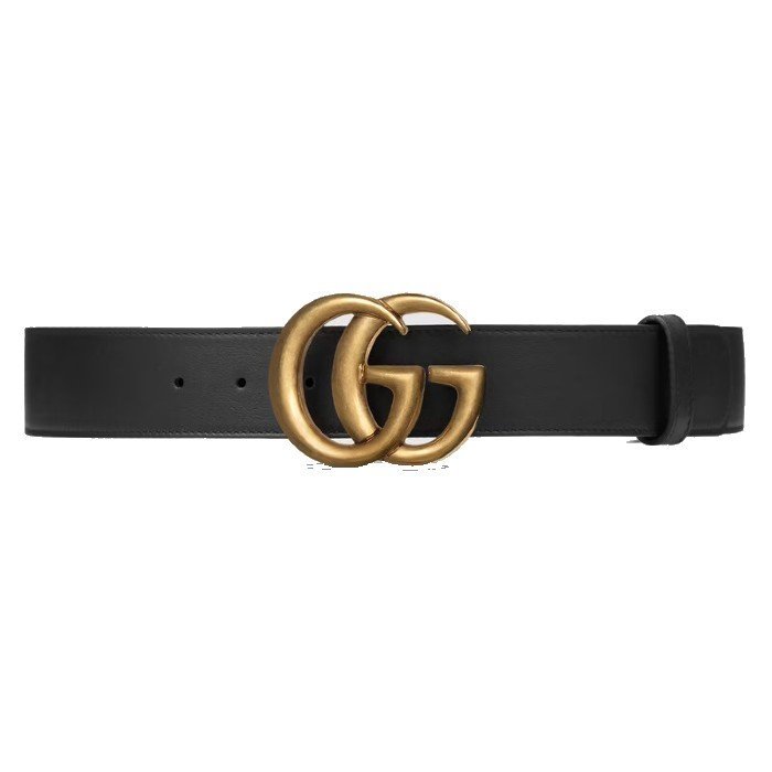 GUCCI 經典雙G扣 復古黃銅搭扣光面皮帶 黑色 全新正品 現貨在台 義大利正品代購 台北實體店家