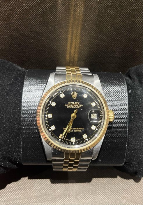 給錶行處理過走時正常！二手Rolex 勞力士16233鑲鑽Datejust36mm
