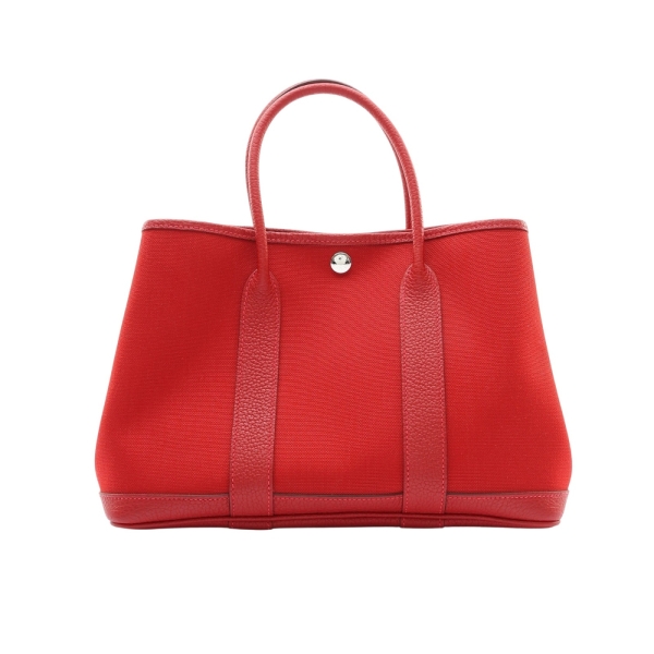 HERMES 愛馬仕 Garden Party 30 花園包 紅色 Negonda牛皮 D刻 手提包 【二手名牌BRAND OFF】