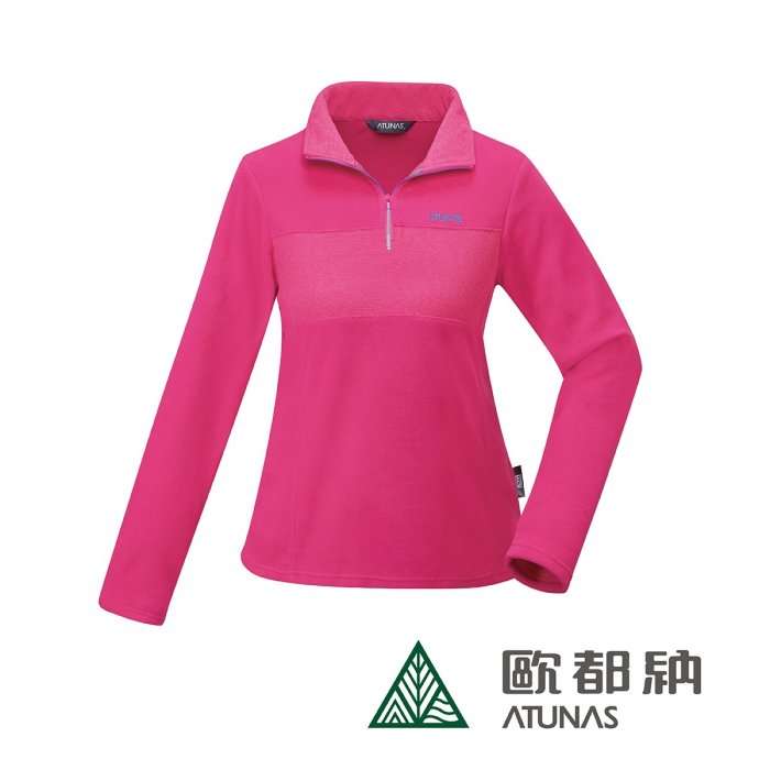 集山莊|ATUNAS歐都納|女款POLARTEC MICRO拉鍊衫 A1PS1916W 紫紅條 S
