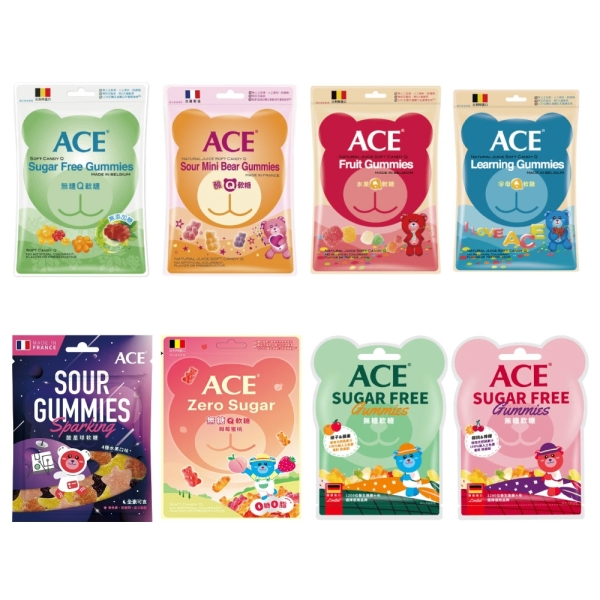 比利時 ACE Q軟糖隨手包(多款可選)44g-48g 無糖軟糖 水果軟糖 ACE軟糖