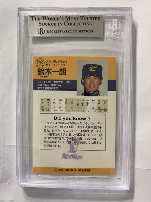 【復刻】BBM93　鈴木一郎 Reprint イチロー BBM2000 wbc イチロー 復刻カード 鈴木一郎 BBM93 BBM2000 リプリント レア
