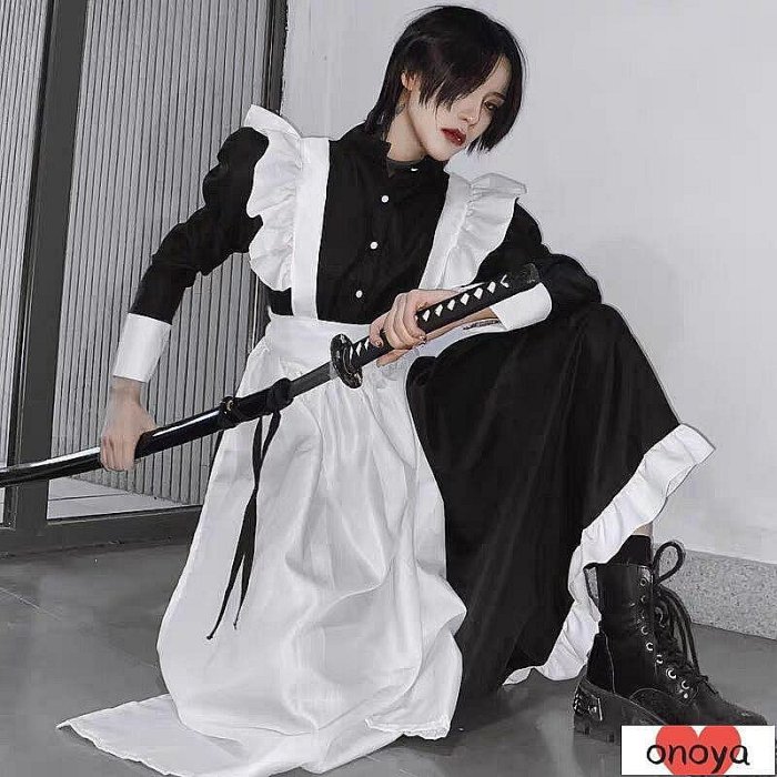 女僕裝 男僕裝cos服 女傭服 可愛日系 女裝大佬 cosplay動漫服裝 變裝 cos 偽娘 女裝大佬 男扮女裝-小野屋