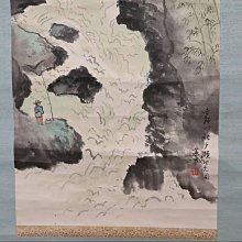日本畫掛軸山水掛軸吉野川鮎戶瀨圖中島菜刀| Yahoo拍賣