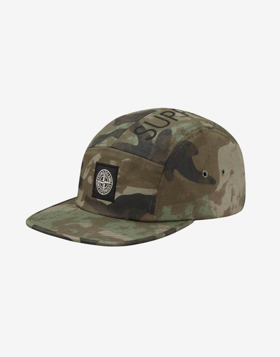 希望商店】Supreme × Stone Island Camp Cap 15AW 聯名迷彩五分割帽