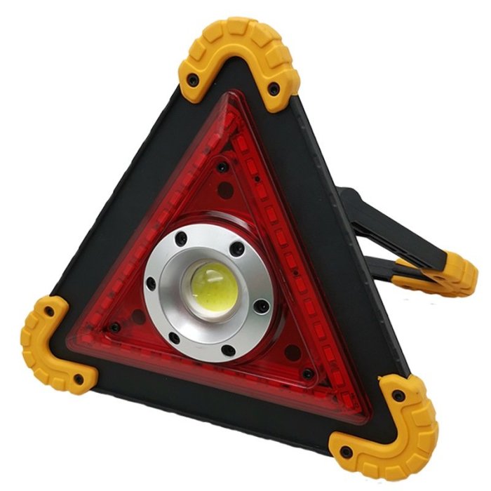 【珍愛頌】C079 LED三角警示牌+照明 故障警示 故障三角架 三角牌 警示架 COB 泛光照明 汽車拋錨 意外警示