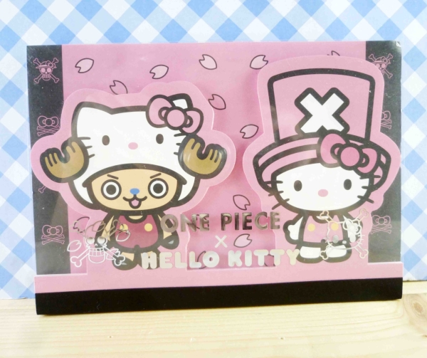 【震撼精品百貨】ONE PIECE&HELLO KITTY 聯名海賊王喬巴&凱蒂貓系列~便條本-粉櫻花