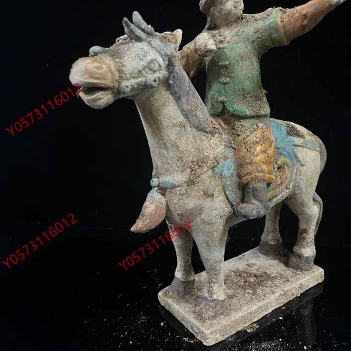 明代琺華彩騎馬俑射箭俑， 高30cm，寬25cm17913 | Yahoo拍賣