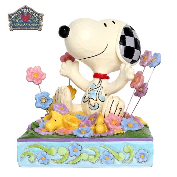 【震撼精品百貨】Enesco精品雕塑~SNOOPY史努比 糊塗塔克 花床塑像 公仔 精品雕塑 塑像*28330