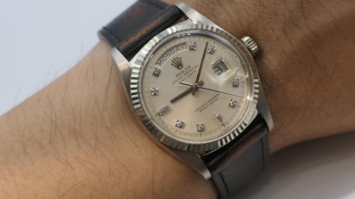 【美好時光】1972年份 ROLEX白金版本1803罕見無夜光十鑽面超美品18039 18238 18239參考