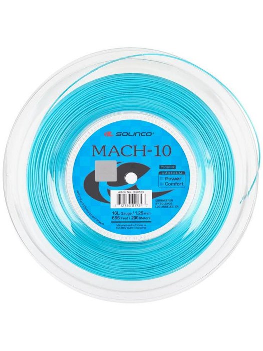 【曼森體育】美國 Solinco Mach-10 網球線 12.2m 水藍 力量 旋轉 硬線 此為大盤裁切線