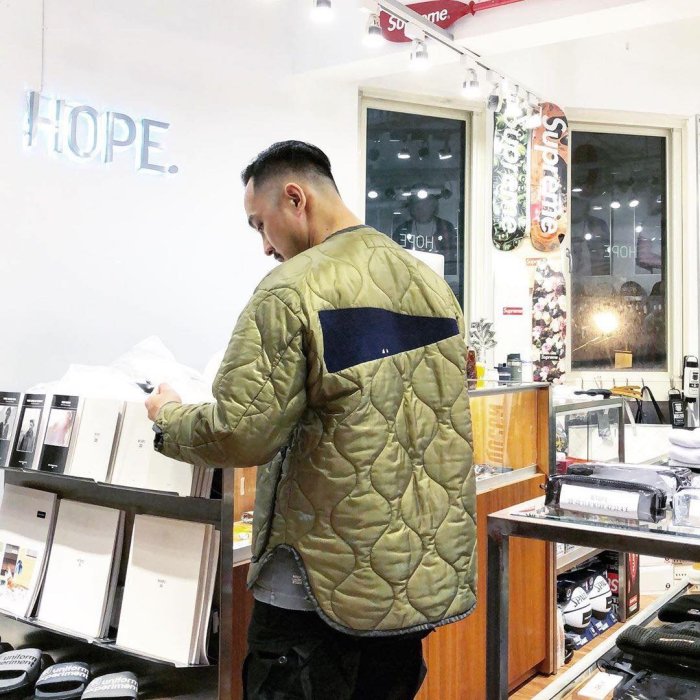 希望商店】DESCENDANT REMNANTS QUILTING JACKET 19AW 新年限定刺繡 
