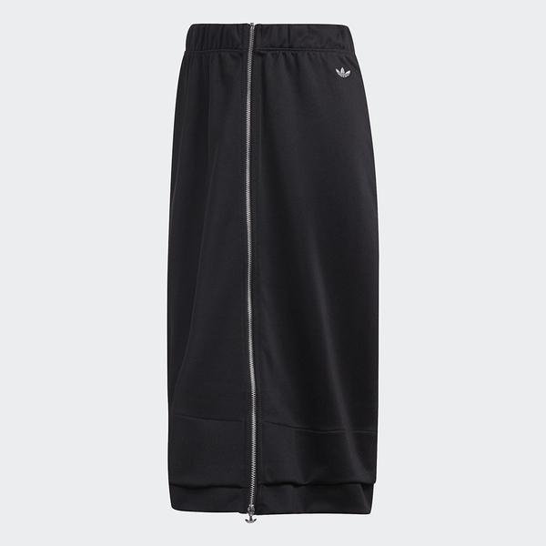 【現貨下殺】Adidas 女裝 裙子 半身裙 ORIGINALS 全開襟拉鍊 黑【運動世界】FU3837